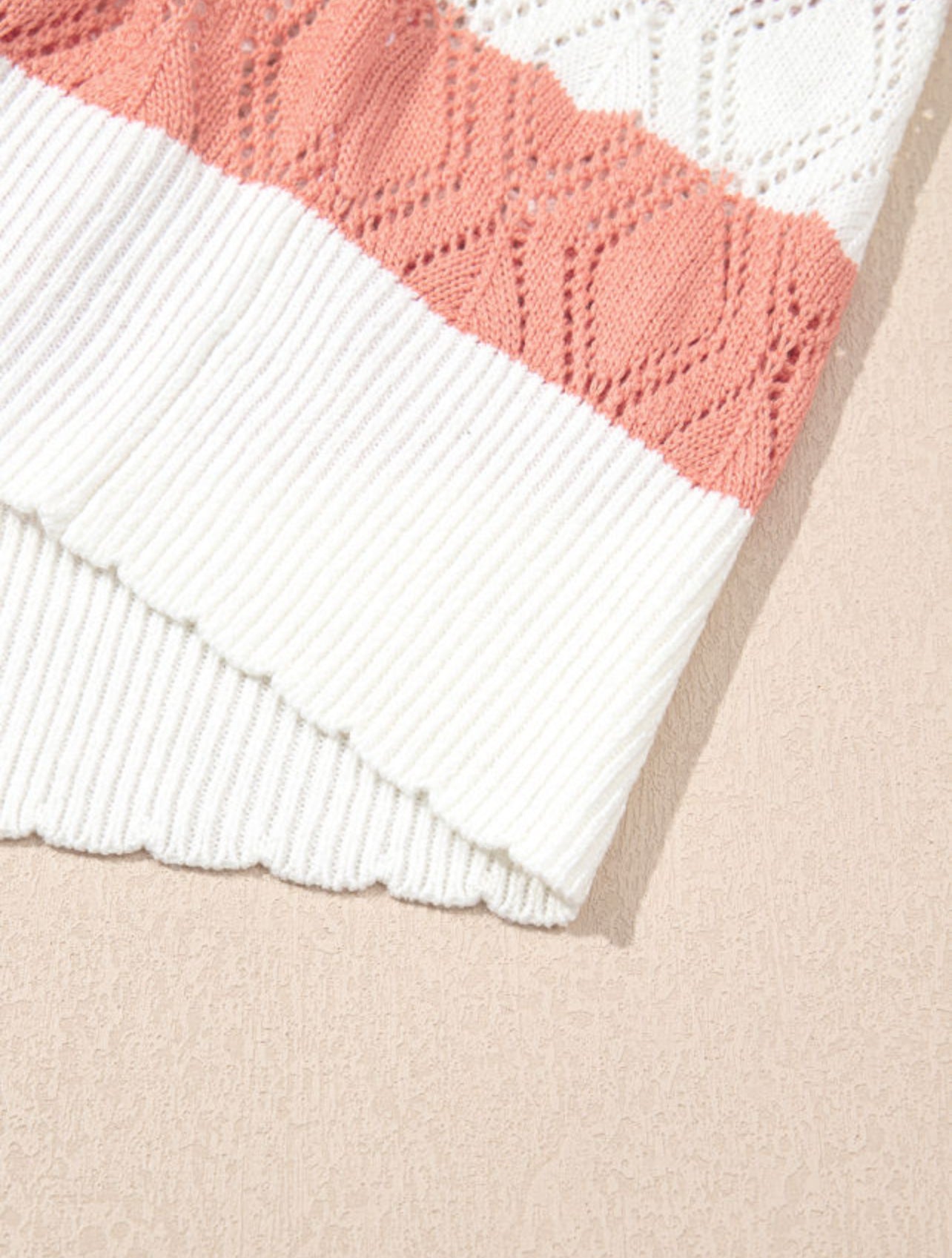 FINAL SALE—Stripe Knit Eyelet Sleeve Sweater