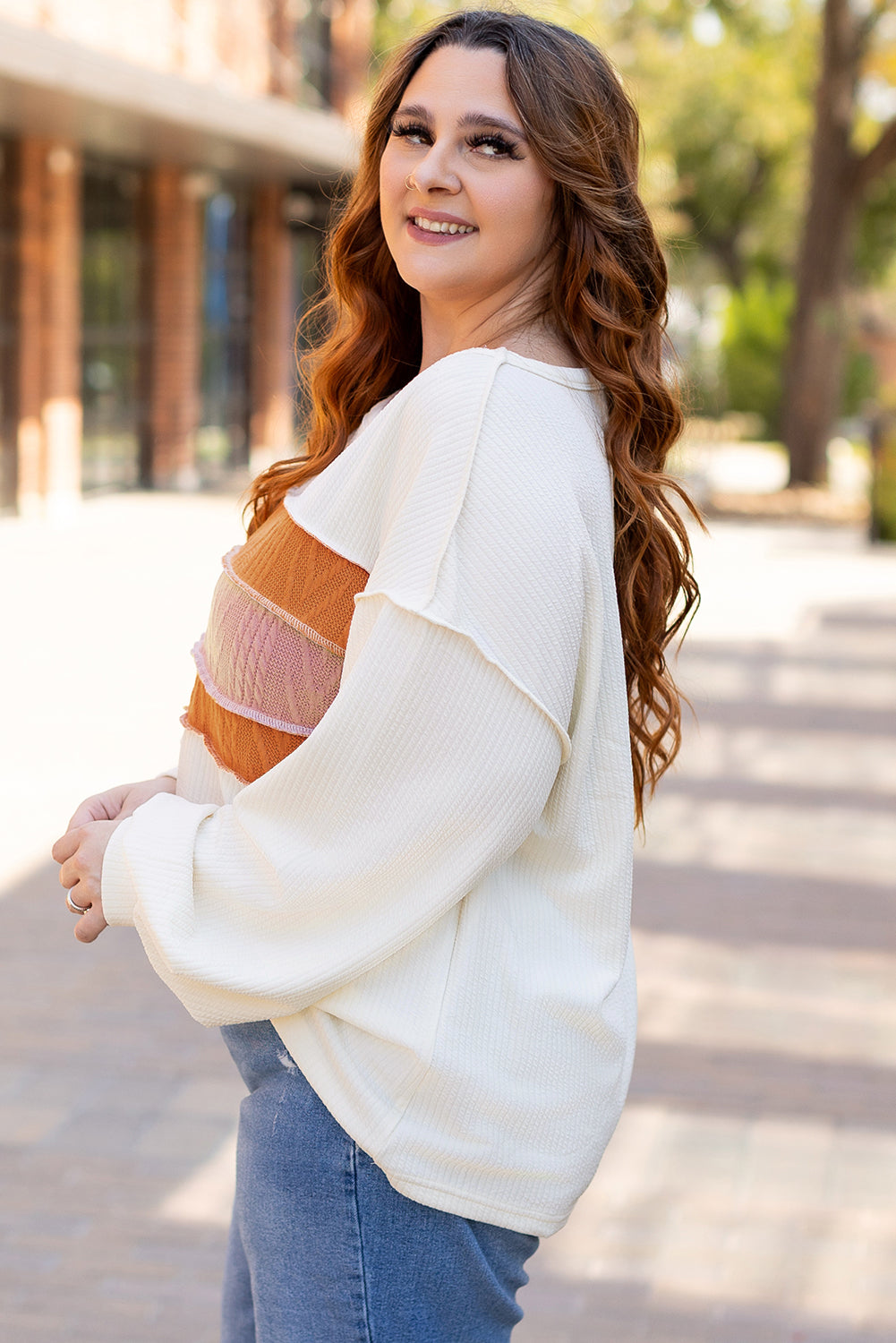 White Corded Patchwork Top