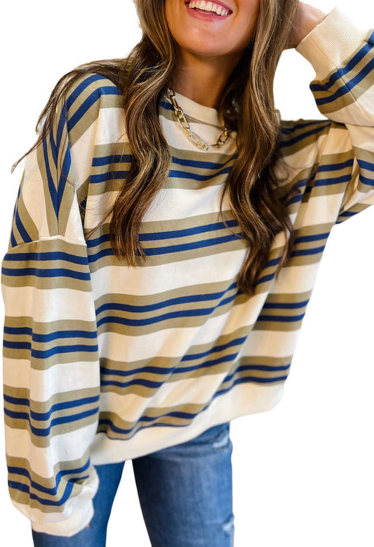 Khaki Stripe Sweatshirt