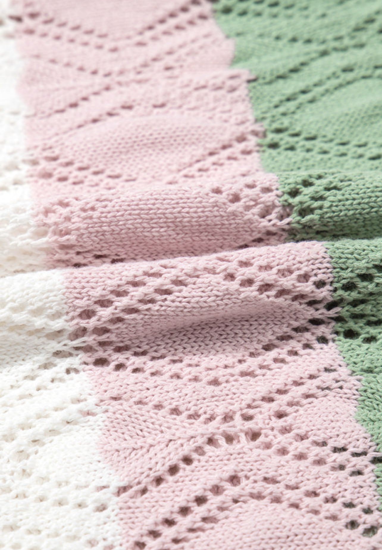 FINAL SALE—Stripe Knit Eyelet Sleeve Sweater