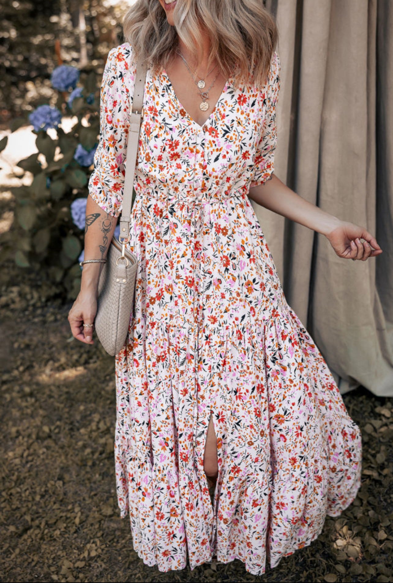 Fall Floral Maxi Dress