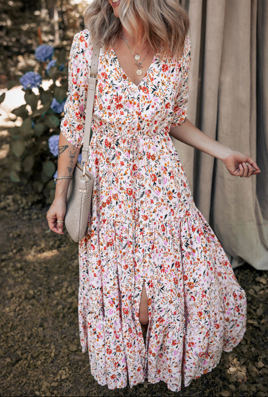 Fall Floral Maxi Dress