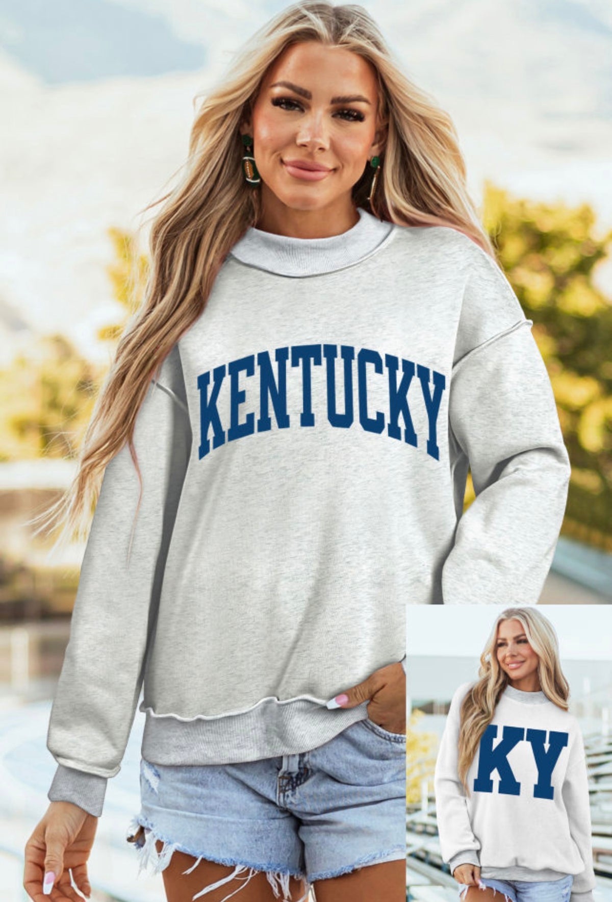 Gray Reversible KY Mock Neck Sweatshirt