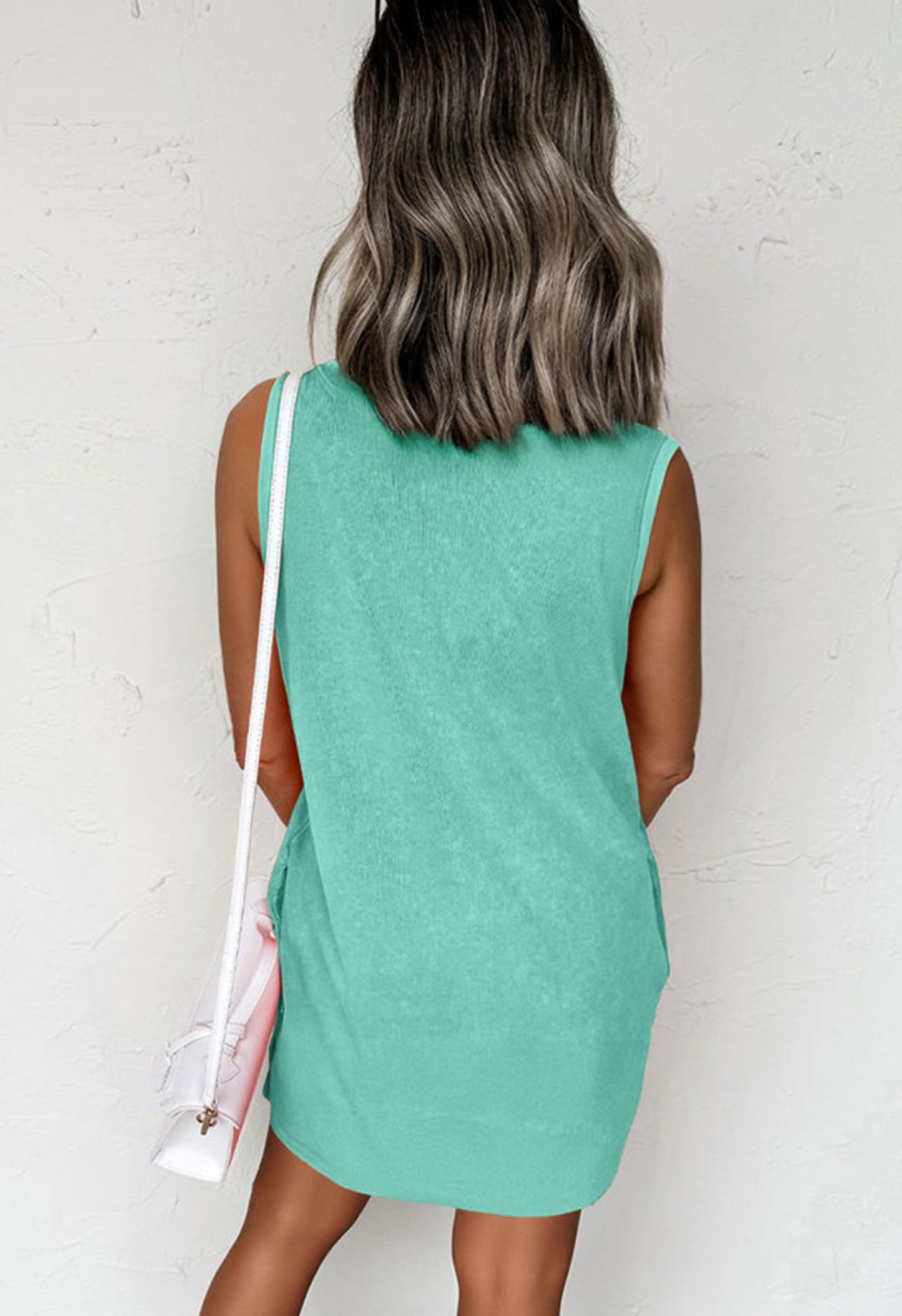 Green Mineral Wash Tank Dress