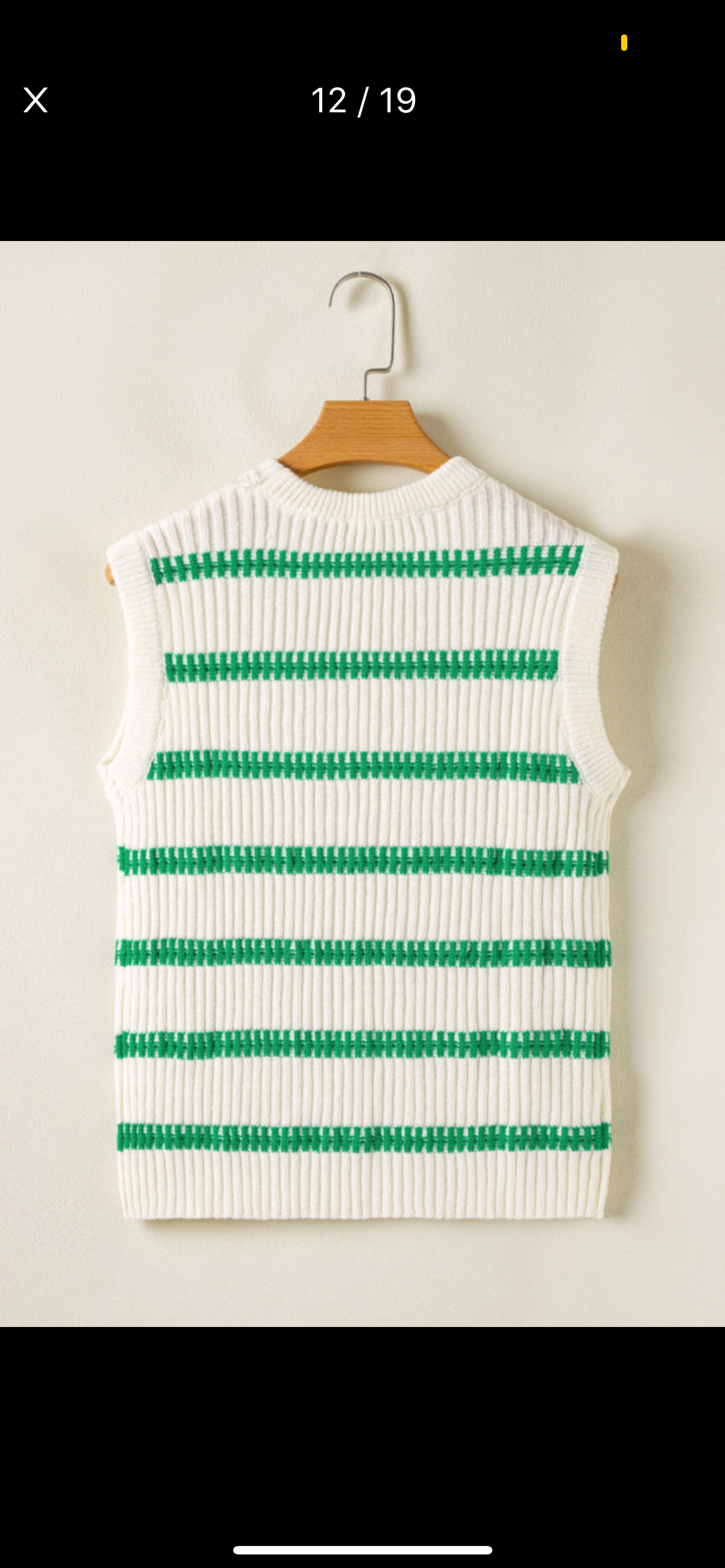 FINAL SALE—Green Stripe Sleeveless Sweater