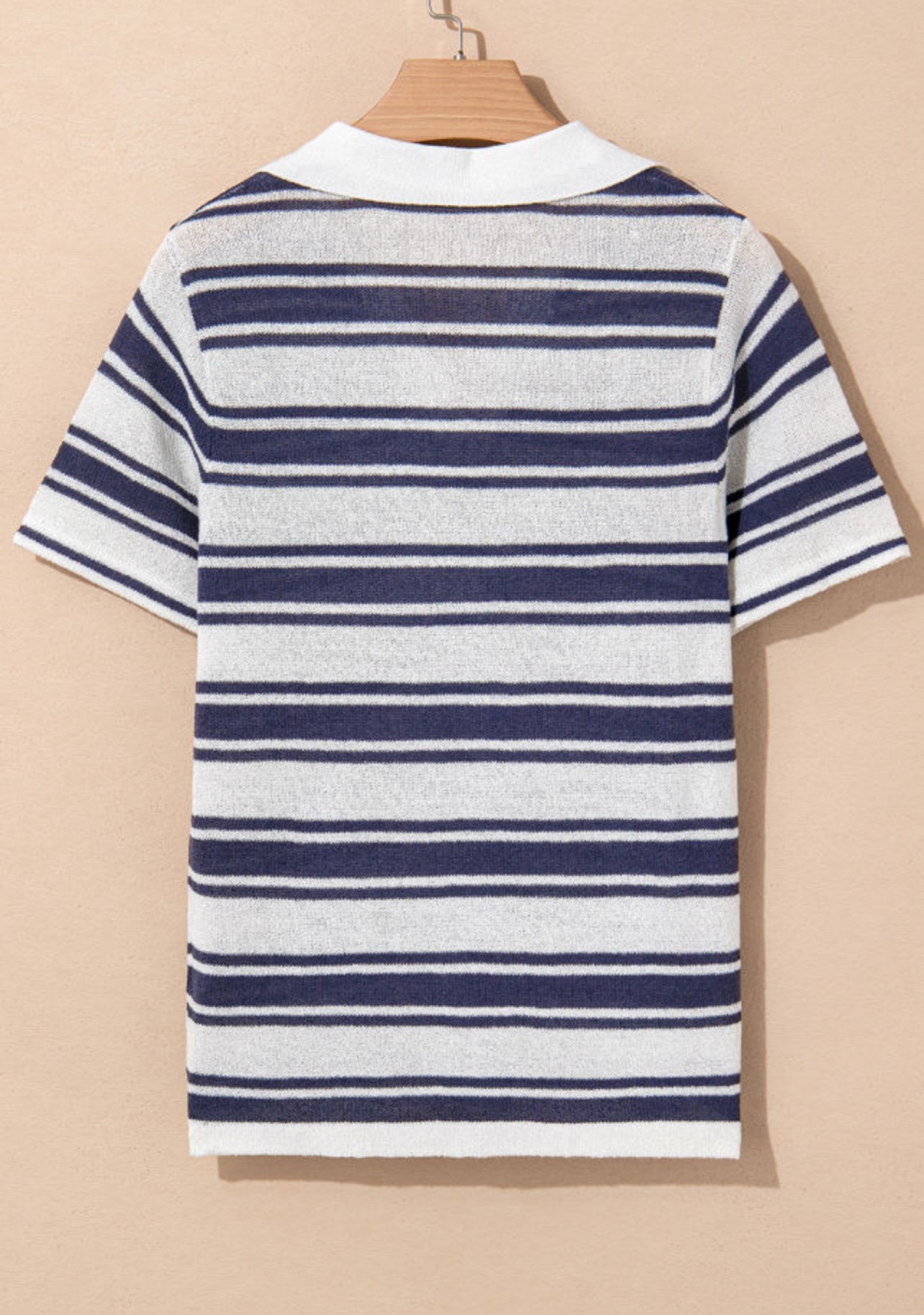 FINAL SALE—Dark Blue Stripe Collared Sweater