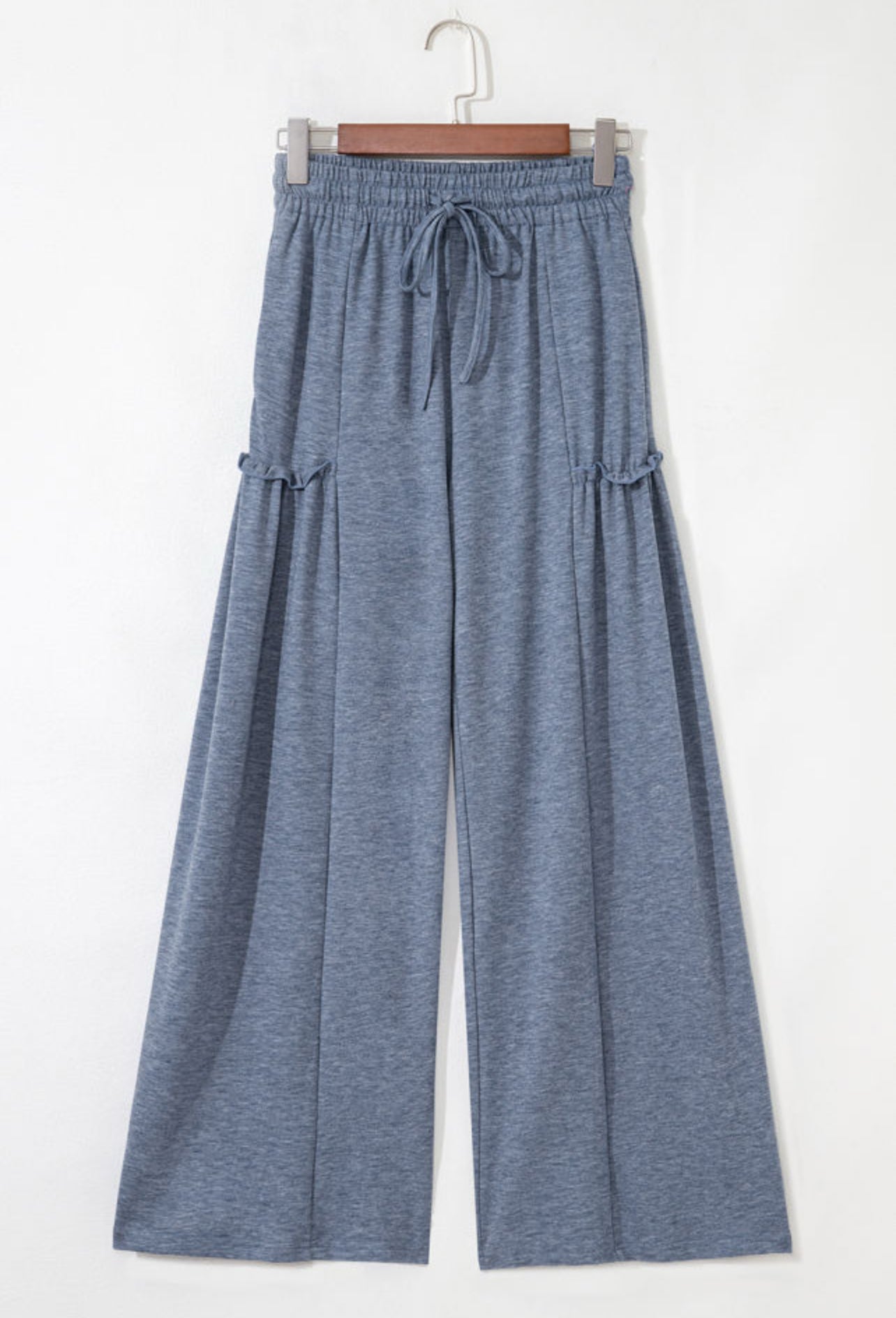 Frilled Wide Leg Drawstring Pants