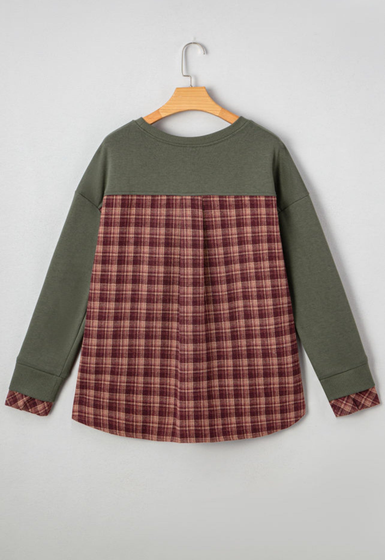 Green Layered Look Sweatshirt
