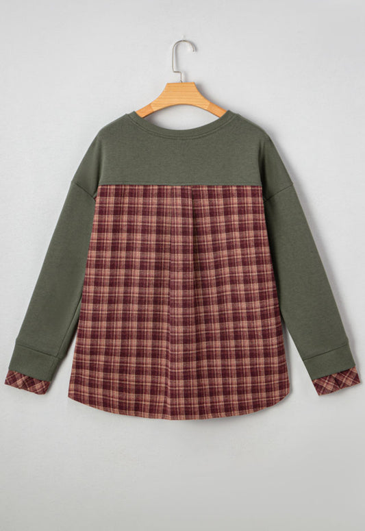 Green Layered Look Sweatshirt