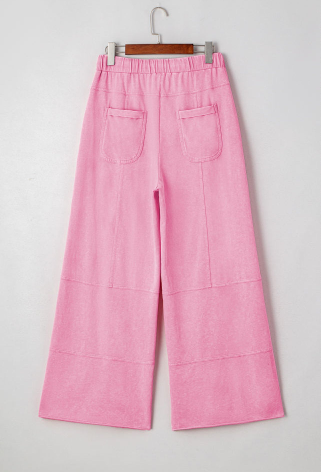 Pink Mineral Wash Wide Leg Cargo Pants
