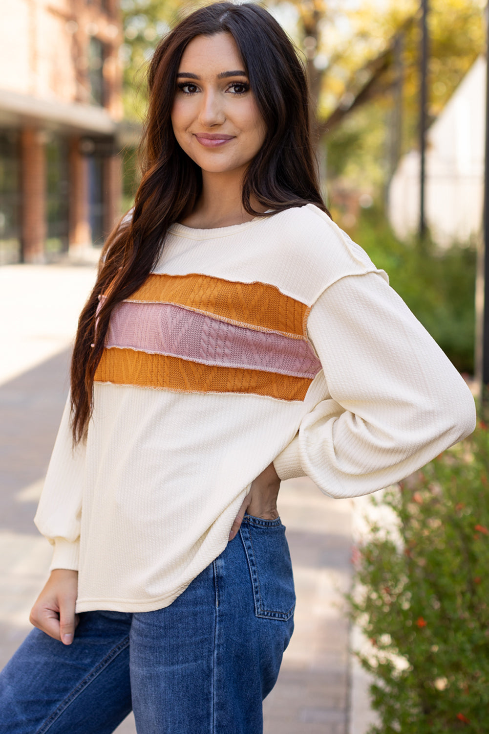 White Corded Patchwork Top