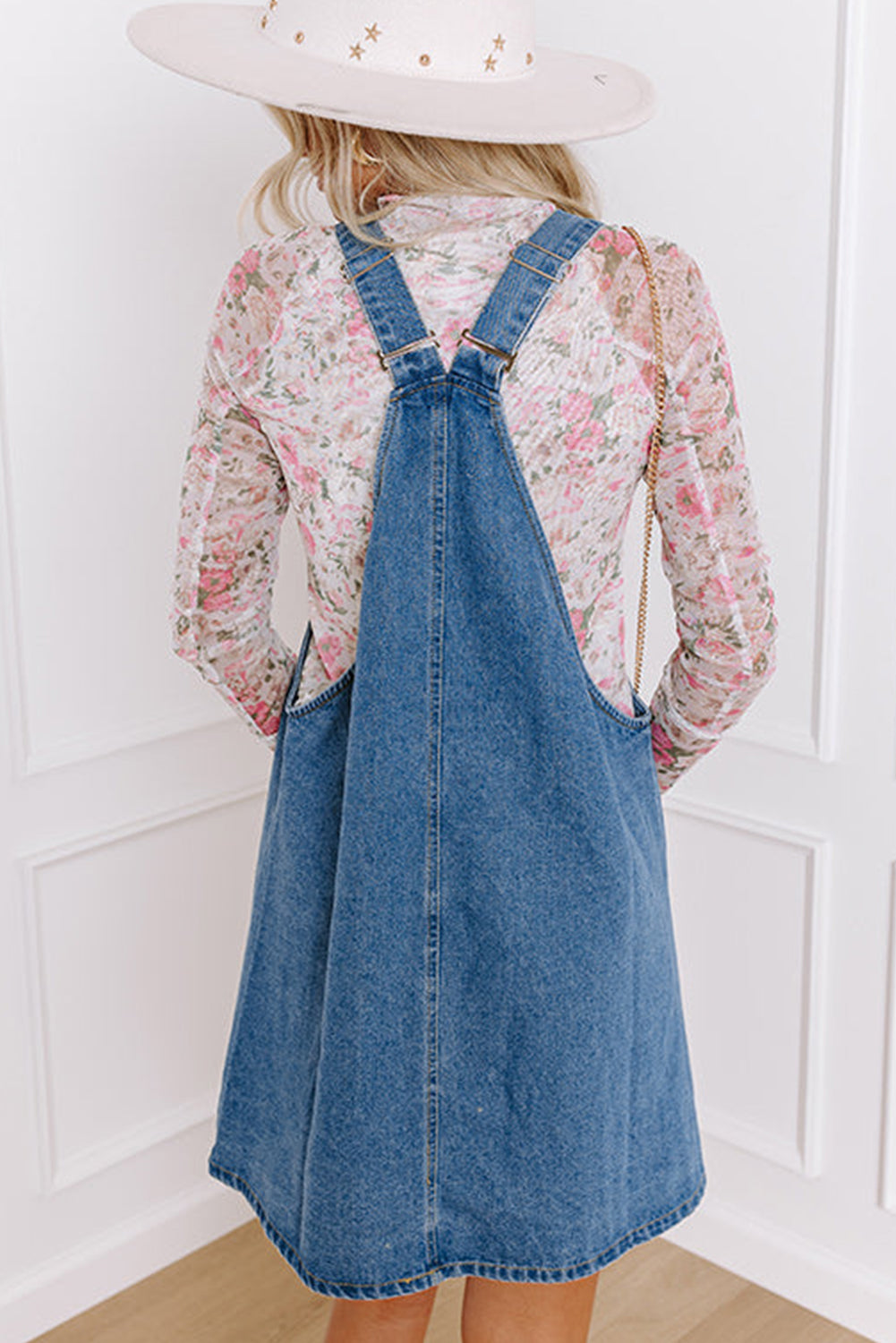 Blue Denim Button Mini Dress