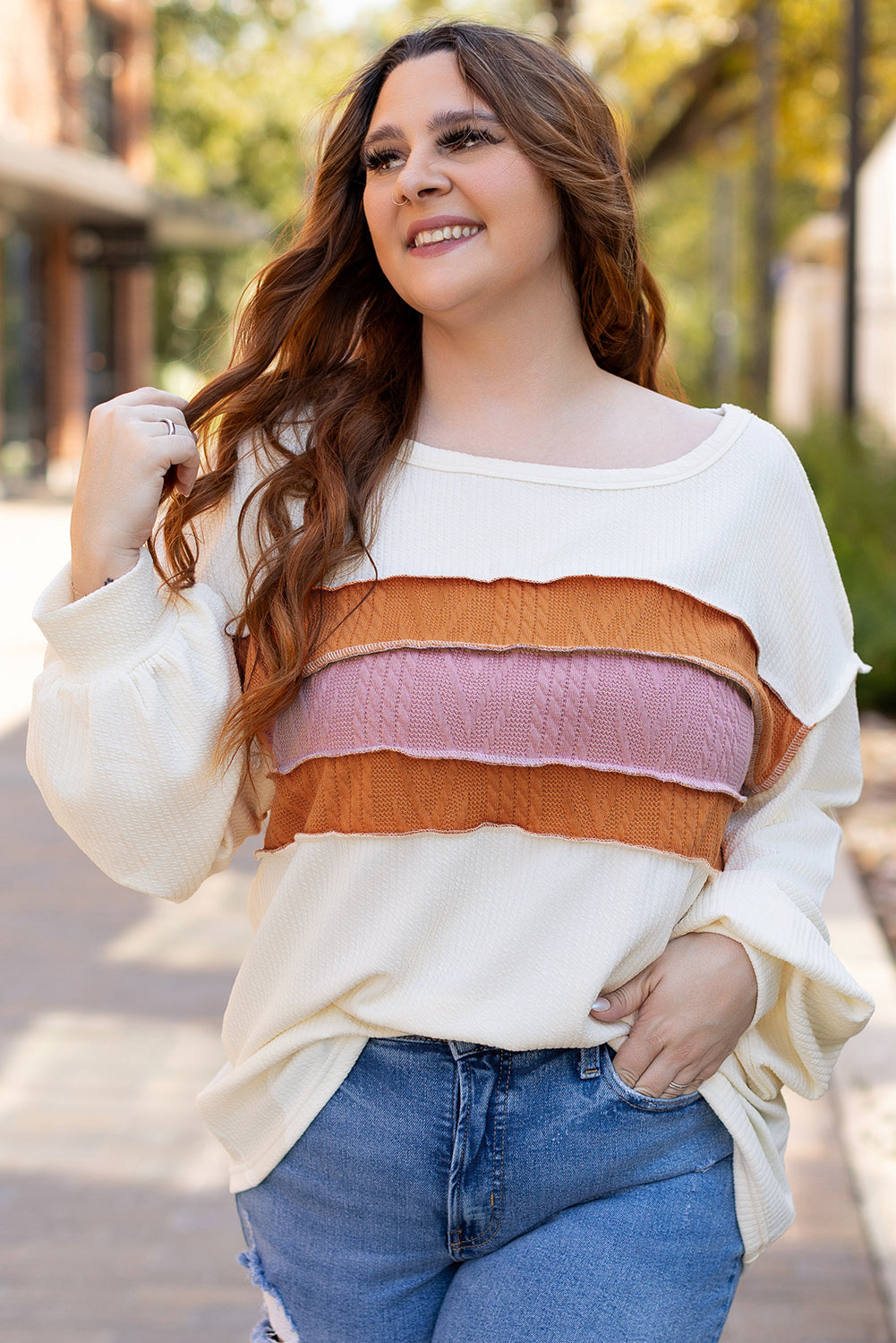 White Corded Patchwork Top