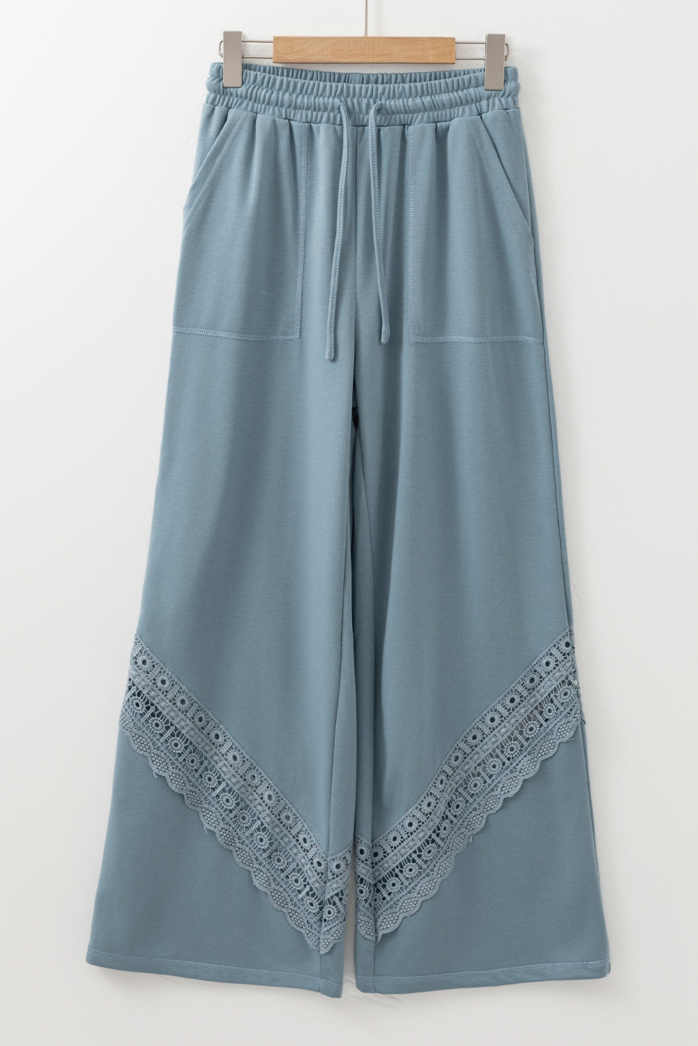 Blue Crochet Lace Wide Leg Pants (on hand)