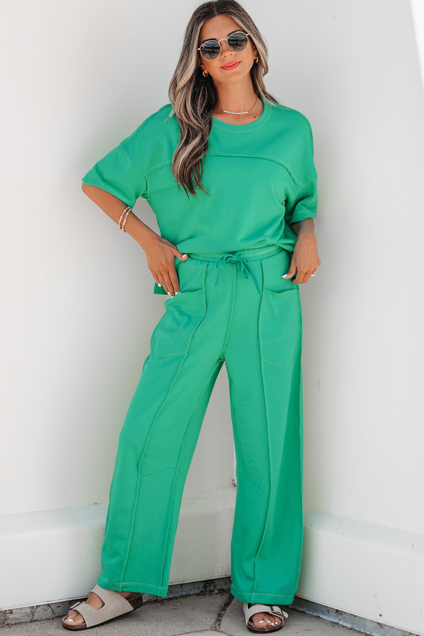 ONLINE EXCLUSIVE Drop Shoulder Boxy Tee and Barrel Pants Set
