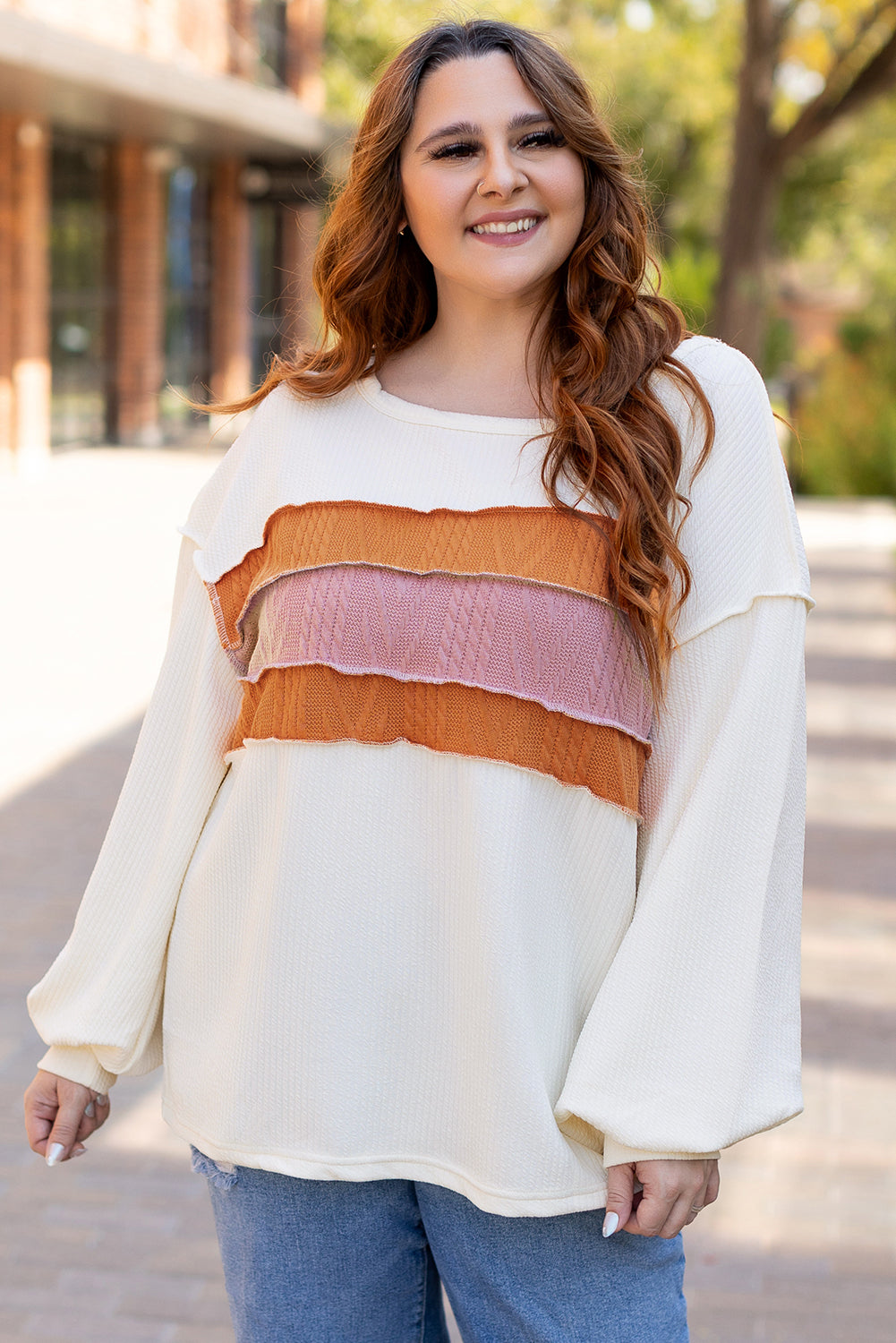 White Corded Patchwork Top