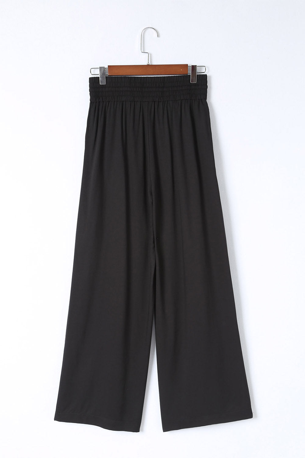 Black Drawstring Wide Leg Pants