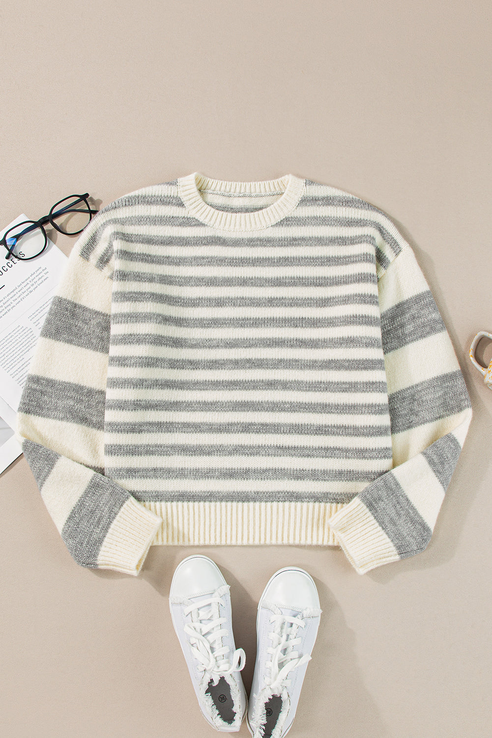 Gray Stripe Sweater