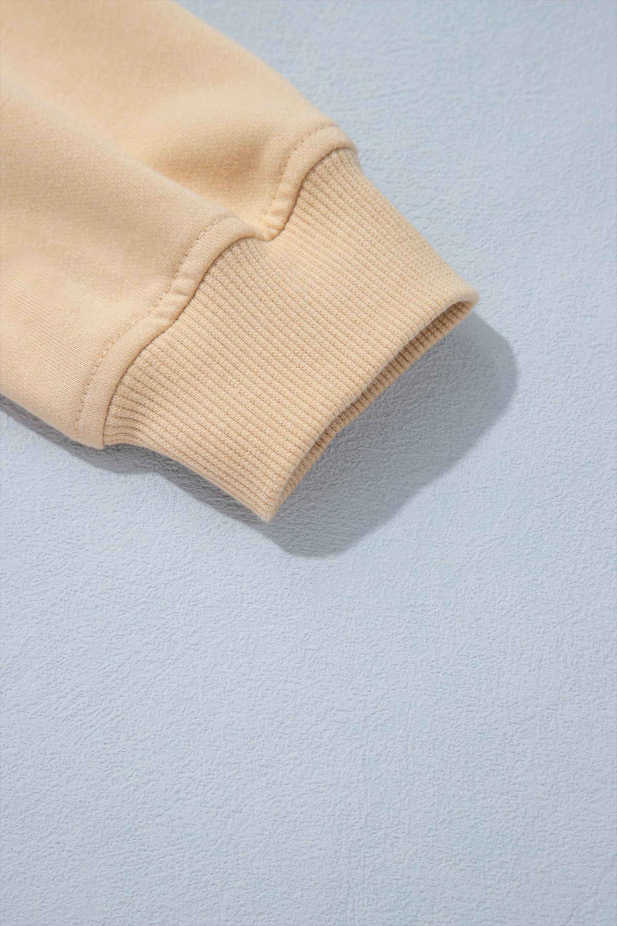 Solid Beige Long Sleeve Top Split Skort Set
