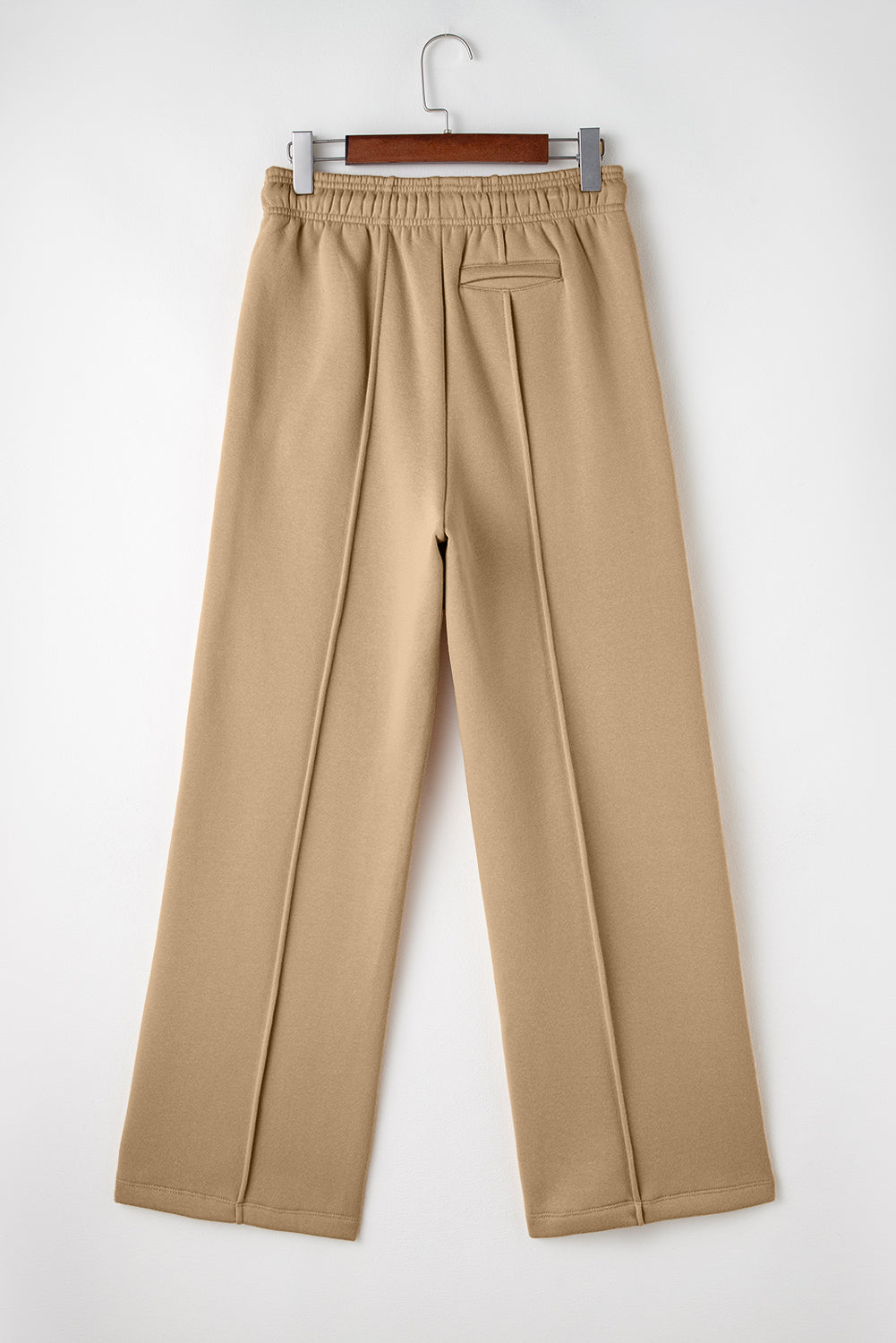 Khaki Exposed Seam Wide Leg Pants