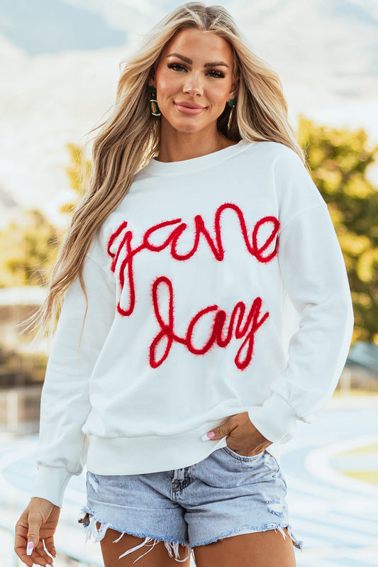 Red Tinsel Game Day Sweatshirt