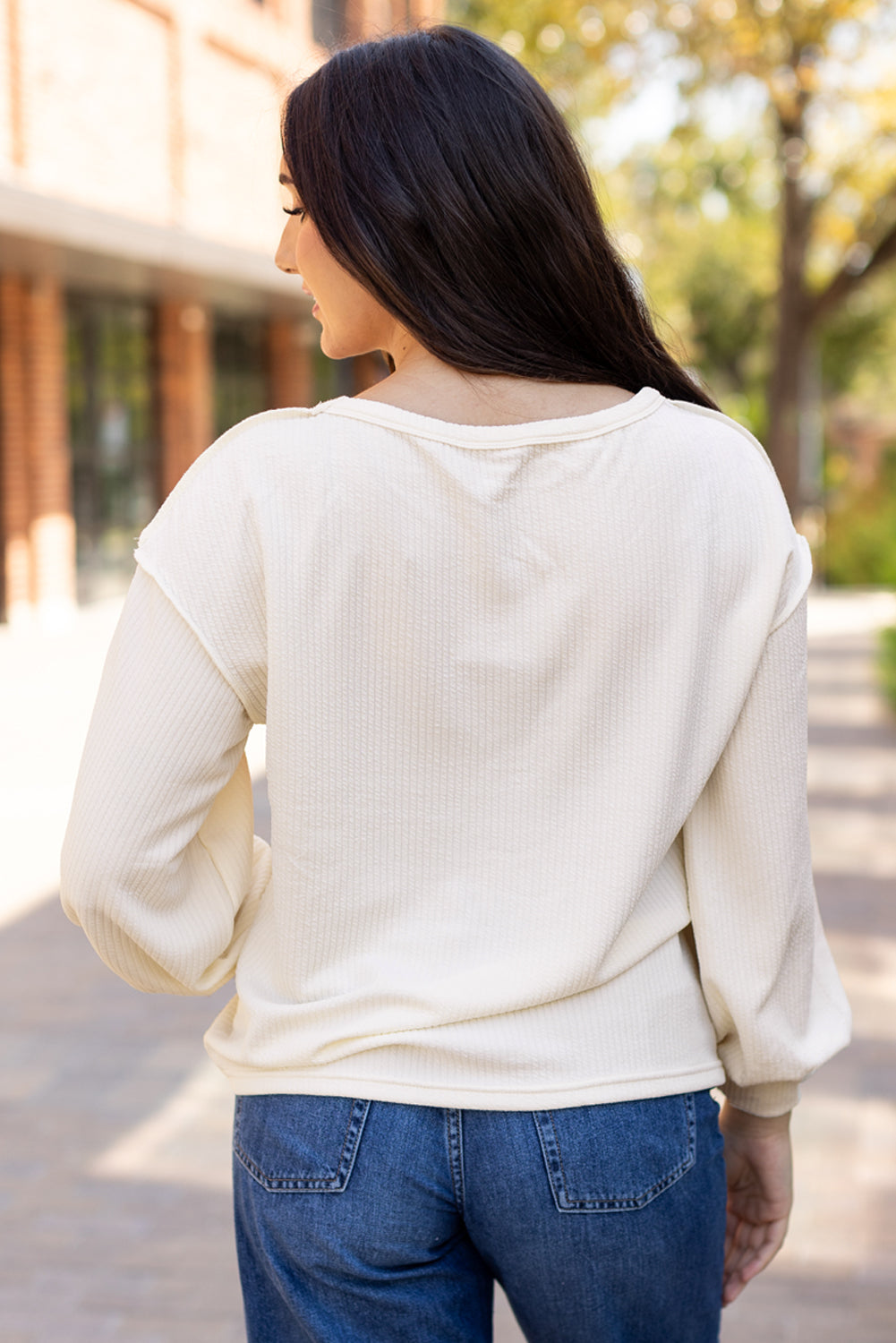 White Corded Patchwork Top