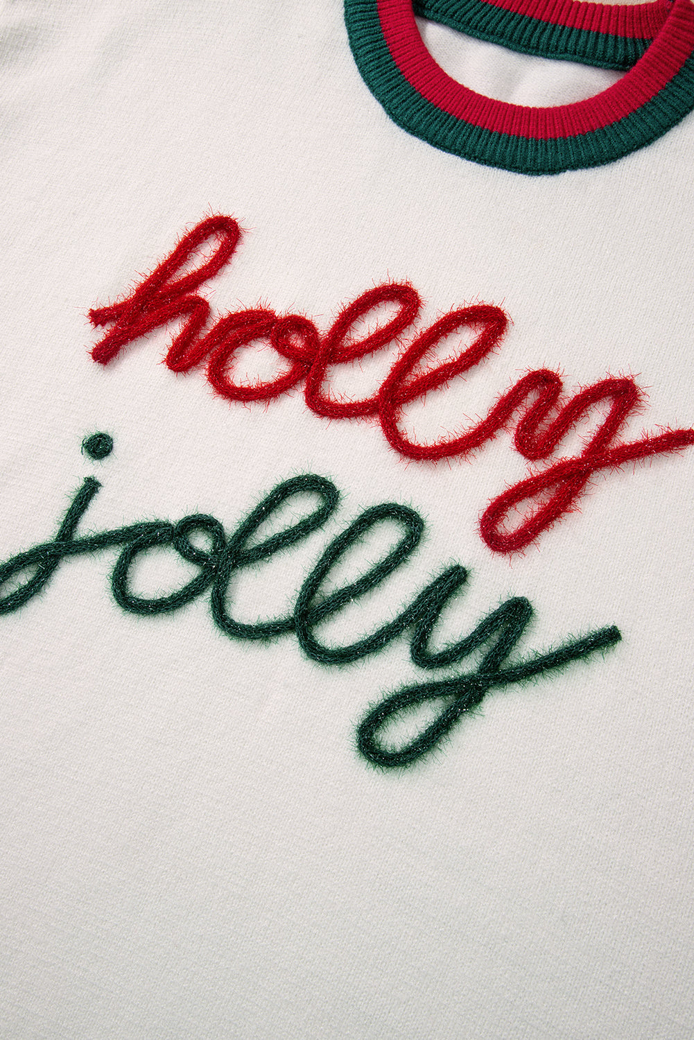 White Tinsel Holly Jolly Plus Size Sweater