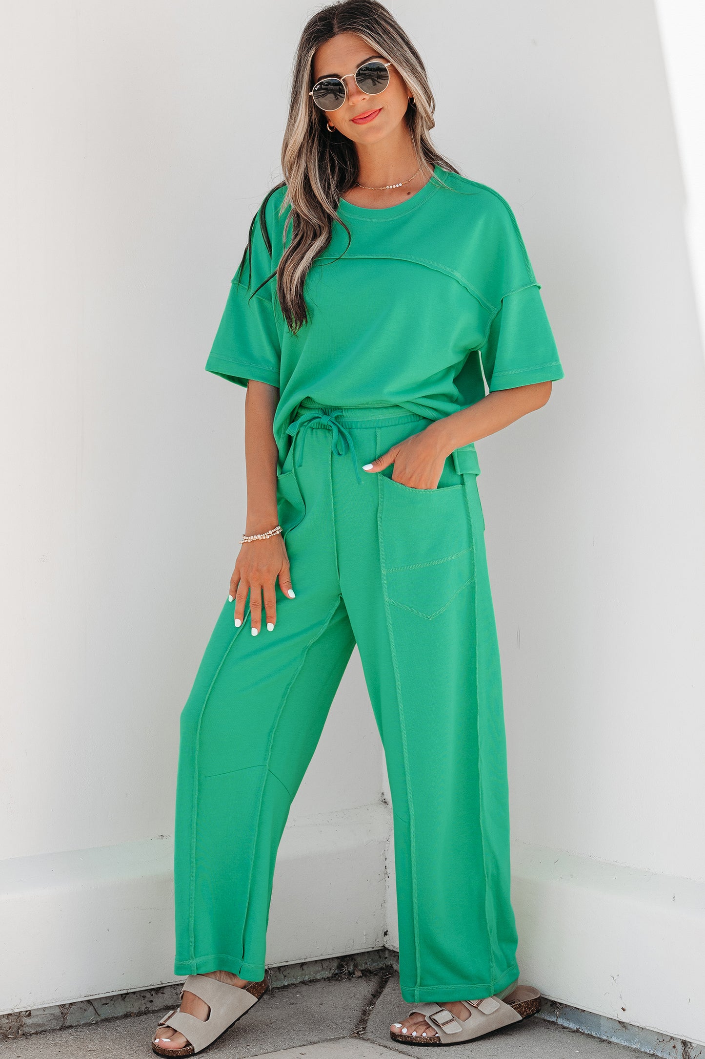 ONLINE EXCLUSIVE Drop Shoulder Boxy Tee and Barrel Pants Set