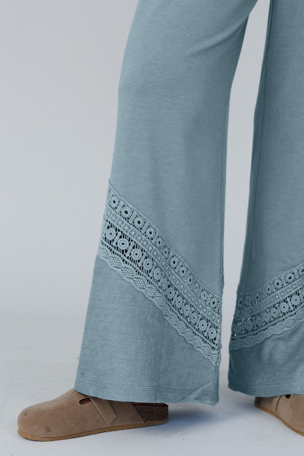 Blue Crochet Lace Wide Leg Pants (on hand)